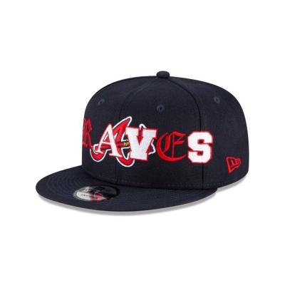 Blue Atlanta Braves Hat - New Era MLB Mixed Font 9FIFTY Snapback Caps USA4603218